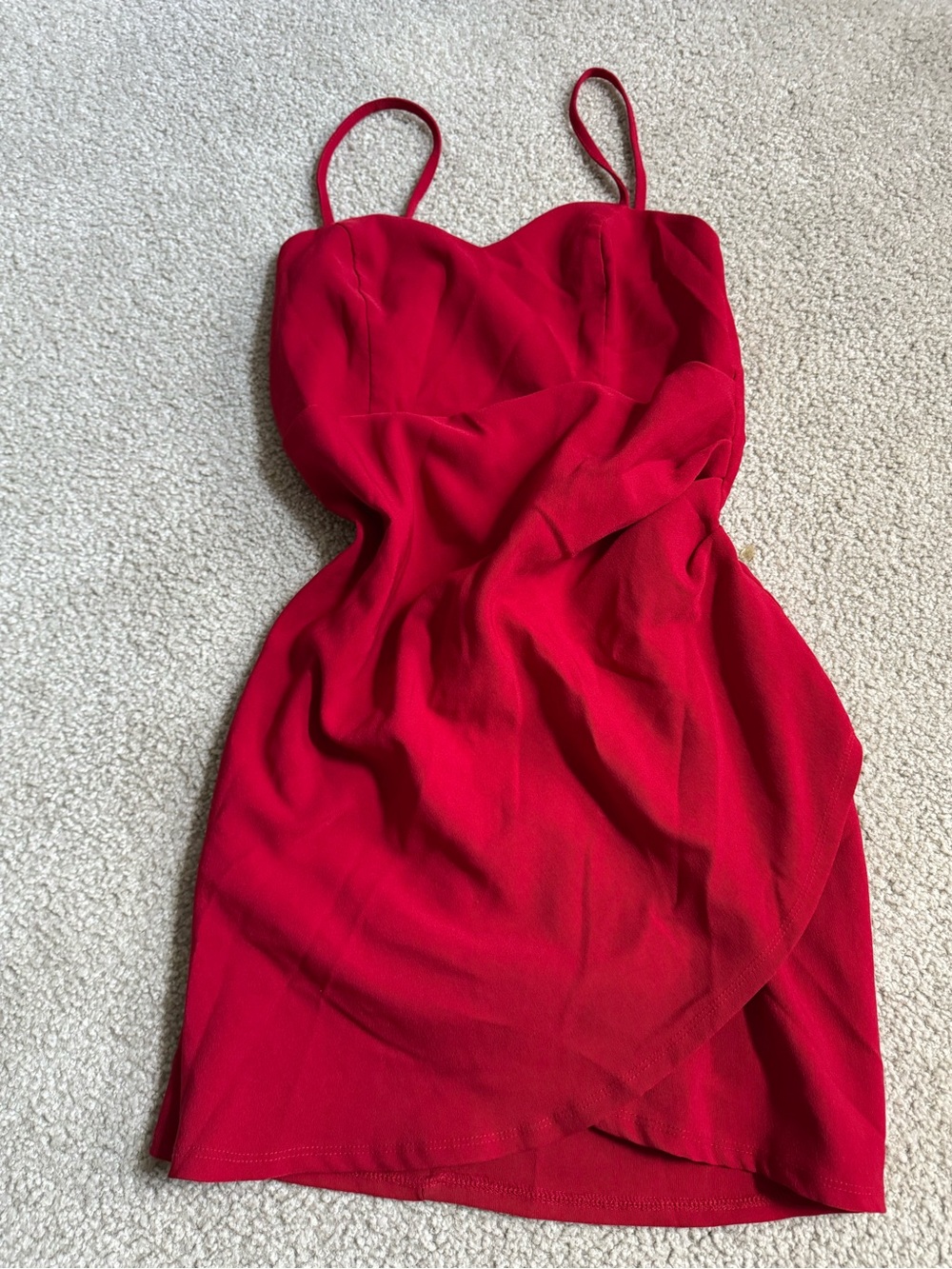 Crystal Doll Red Spaghetti-Strap Bodycon Midi Dress sexy party